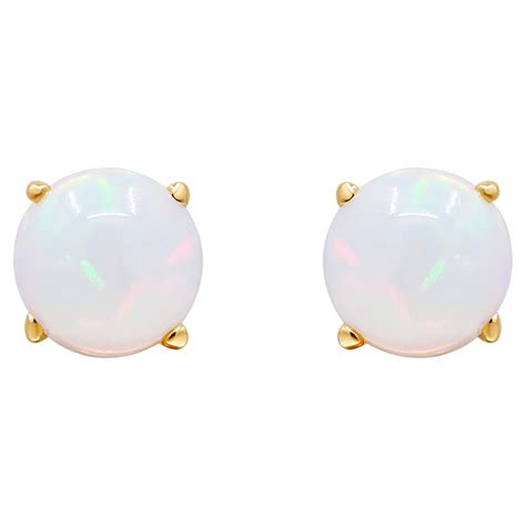 K Yellow Gold Ethiopian Opal Earrings With Diamonds For Sale At Stdibs