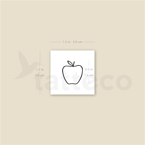 Minimalist Apple Temporary Tattoo - Set of 3 – Tatteco