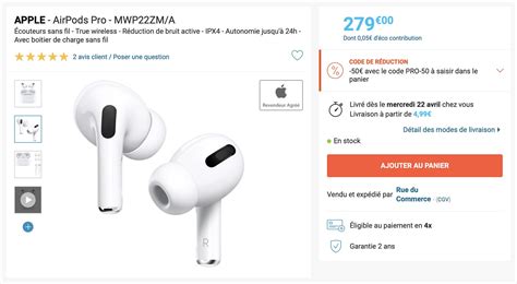 Consomac Les Airpods Pro En Promo à 229 € 50 € De Remise