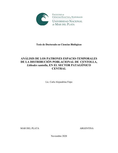 Pdf An Lisis De Los Patrones Espacio Temporales De La Distribuci N