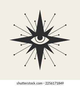 Mystical Eye Flat Star Esoteric Logo Stock Vector Royalty Free