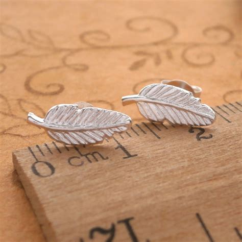 Sterling Silver Feather Stud Earrings Silver Willow Jewellery