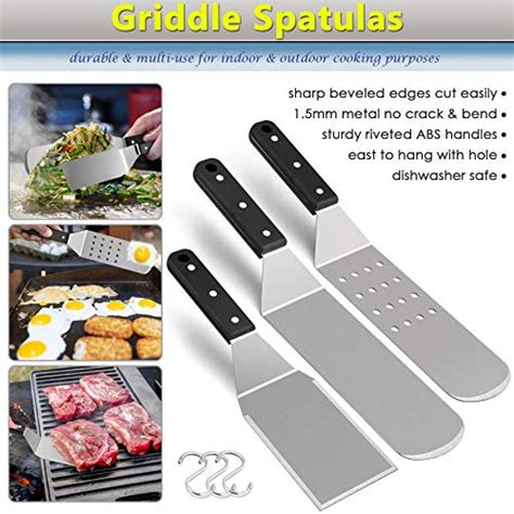 Griddle Accessories Kit Of 14 HaSteeL Stainless Steel Griddle Tools