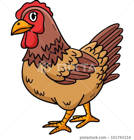 Chicken Cartoon Colored Clipart Illustration Stock Illustration