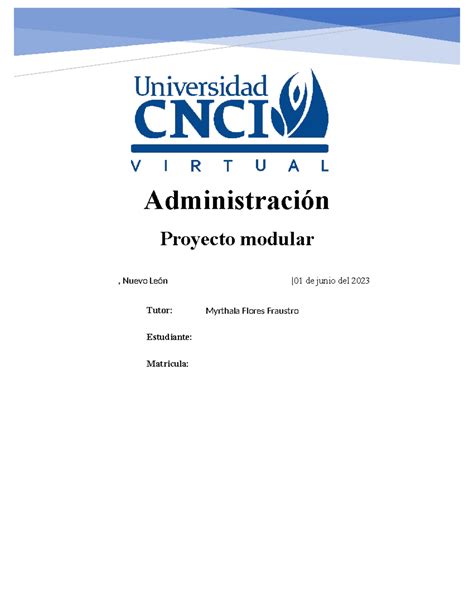 Administracion Proyecto Modular Administración Proyecto Modular