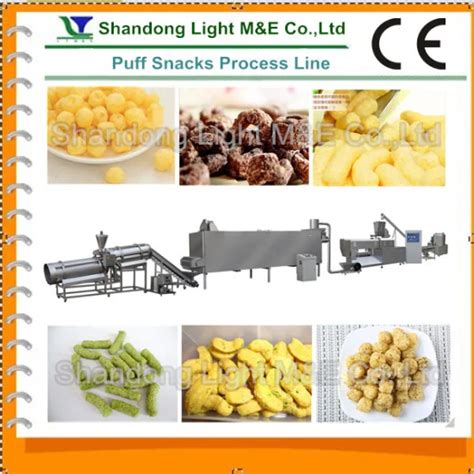 Automatic Puffed Snacks Food Processing Line Puffed Corn Snacks