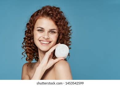 Cheerful Charming Woman Curls Naked Shoulders Stock Photo Shutterstock