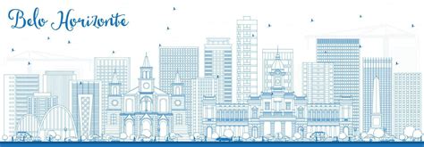 Outline Belo Horizonte Skyline with Blue Buildings. 7520747 Vector Art ...