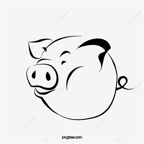 Cartoon Pig Silhouette Transparent Background, Hand Painted Cartoon Pig ...