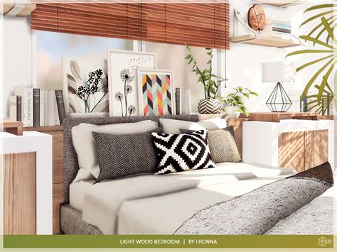 The Sims Resource Light Wood Bedroom TSR CC Only