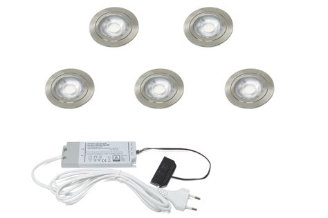 Chip Inbouw Led Spots Rvs Look Set Van 5 4000K RVS Set Van