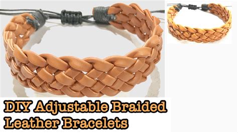 DIY LEATHER BRACELETS Adjustable Braided Leather Bracelets