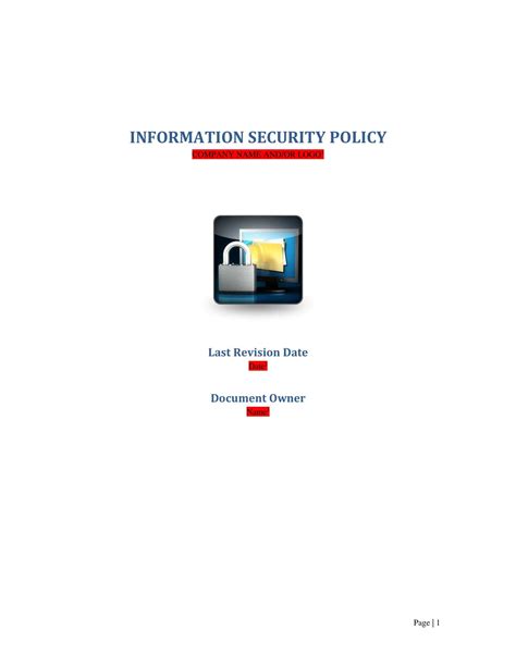 Free Printable Security Policy Templates [pdf Word] Information