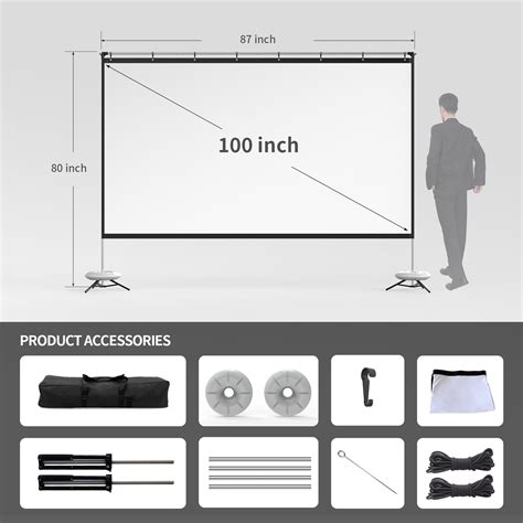 100 Inch Projector Screen Dimensions