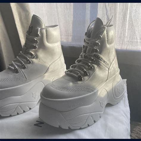 Naked Wolfe Women S White Boots Depop