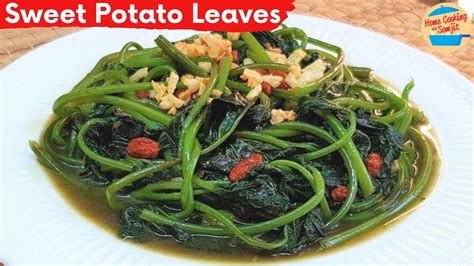 Stir Fry Sweet Potato Leaves With Crispy Garlic Recipe Youtube