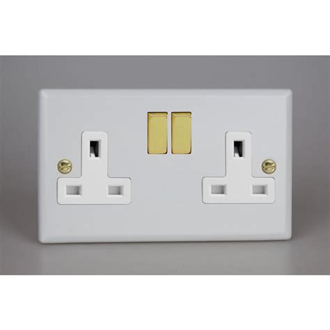 Varilight Vogue Gang A Double Pole Switched Socket White Matt White