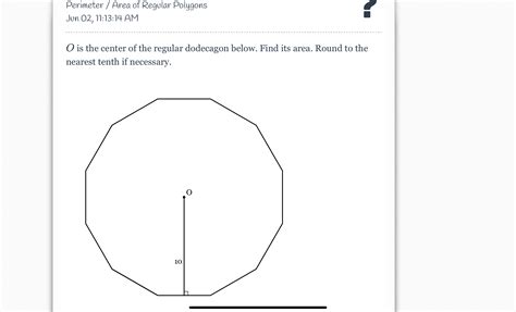 Solved O Is The Center Of The Regular Dodecagon Below Find Chegg