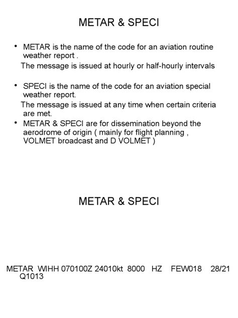 Metar | PDF