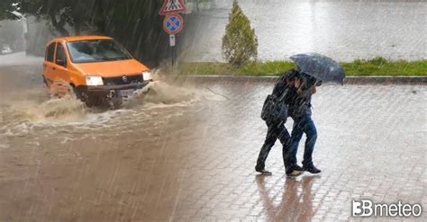 Avviso meteo Lunedì 30 ottobre con forte maltempo rischio nubifragi