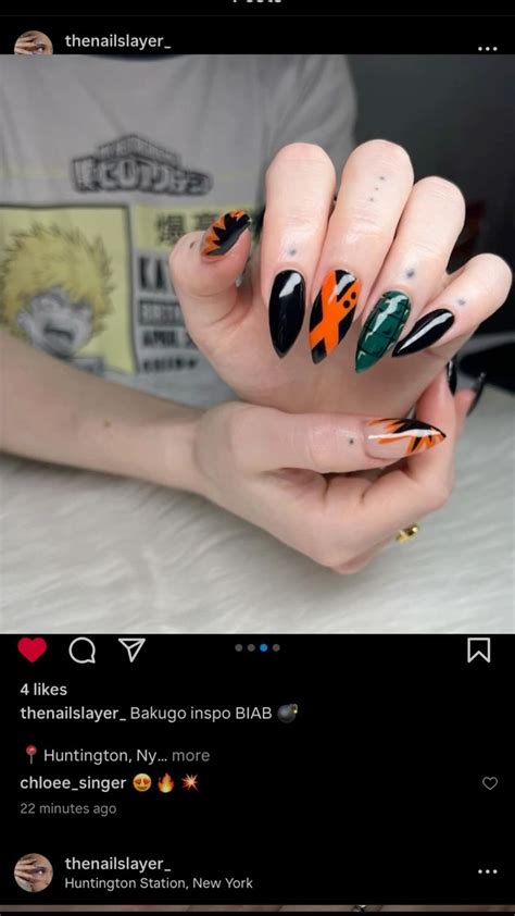 Bakugo Nails In 2024 Anime Nails Bakugou Nails Art Beauty Hacks Nails