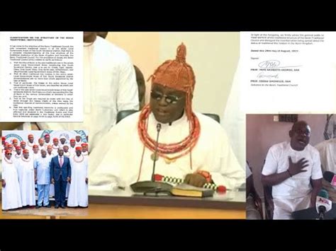 BENIN PALACE SPEAKS ON OBASEKIS ENIGIE PEOPLE OF EGBAEN APPEAR TO