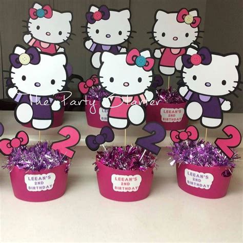 Birthday Centerpiece By Thepartystarterinc On Etsy Hello Kitty Theme