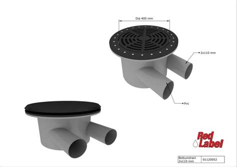 Kraftig 2 x 110mm bunddræn med spindrifter NJKC