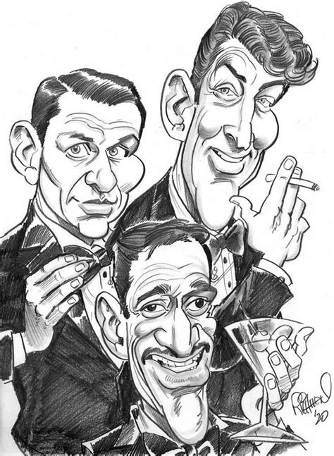 Frank Sinatra Dean Martin Sammy Davis Jr | Caricature drawing ...