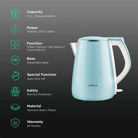 Buy Havells Aqua Plus Watt Litre Electric Kettle With Auto