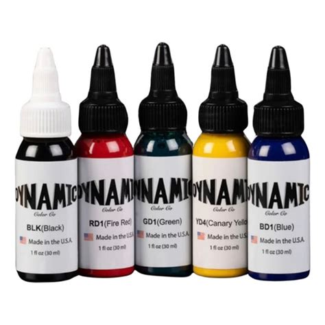 Melhor Tinta Para Tatuar - Tintas Dynamic Kit De 5 Colores De 1 Oz Para Tatuar