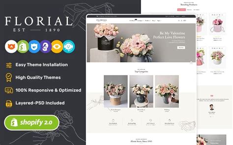 Florial Tema de Shopify 2 0 para flores y decoración