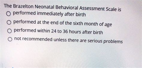 Brazelton Neonatal Behavioral Assessment Scale