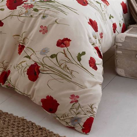 Wild Poppies King Duvet Cover Set Cream Brandalley