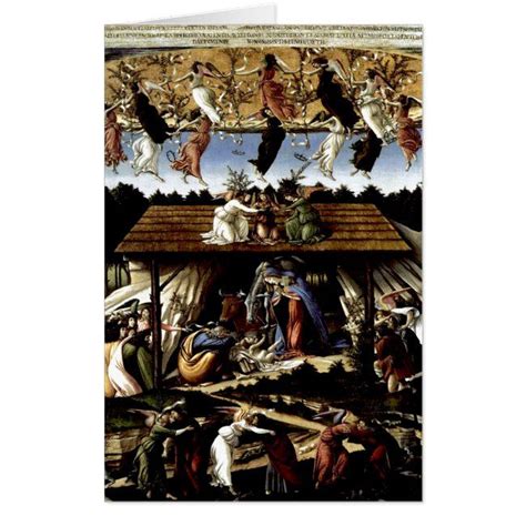 Mystical Nativity: Oil Painting by Botticelli Card | Zazzle | Painting ...