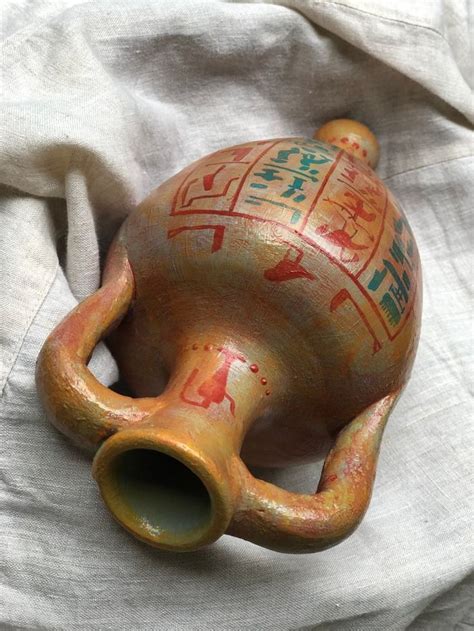 Egyptian Decor Amphora Vase Ancient Egypt Terracotta Jars Hieroglyph Rustic Decorative Vintage ...