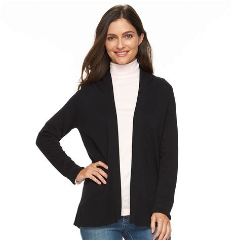 Women's Croft & Barrow® Essential Open Front Cardigan | Black cardigan ...