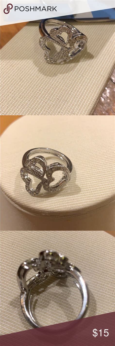 Avon Rhinestone Triple Heart Ring Med Womens Jewelry Rings Avon