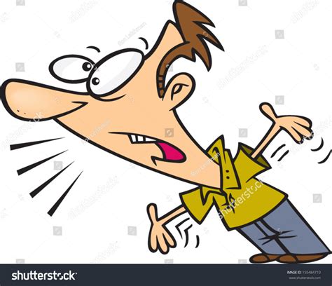 Cartoon Man Yelling And Waving His Arms Stock Vector Illustration