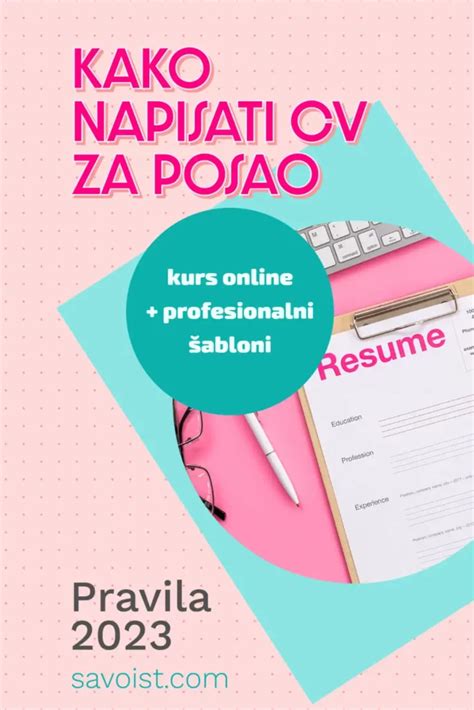 Kako Napisati Cv Profesionalne Cv Za Posao Cv Primer