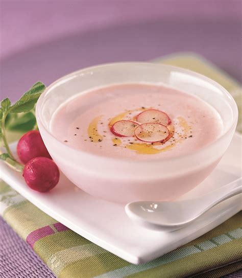 Recette velouté de radis roses au carré frais Marie Claire