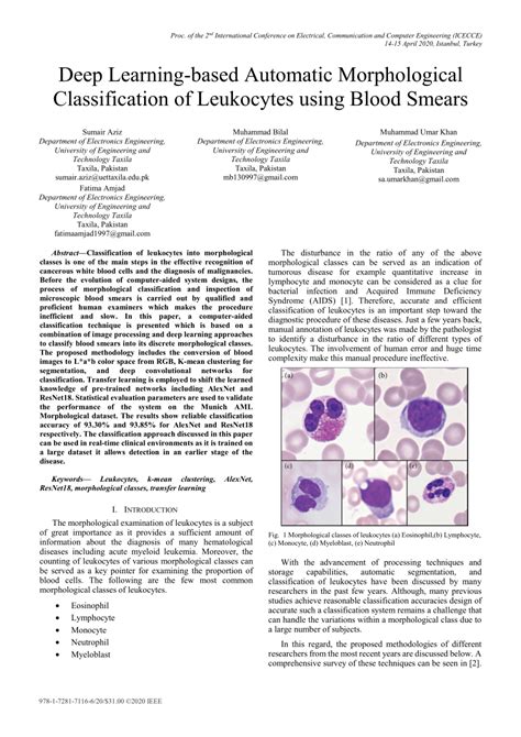 Pdf Deep Learning Based Automatic Morphological Classification Of