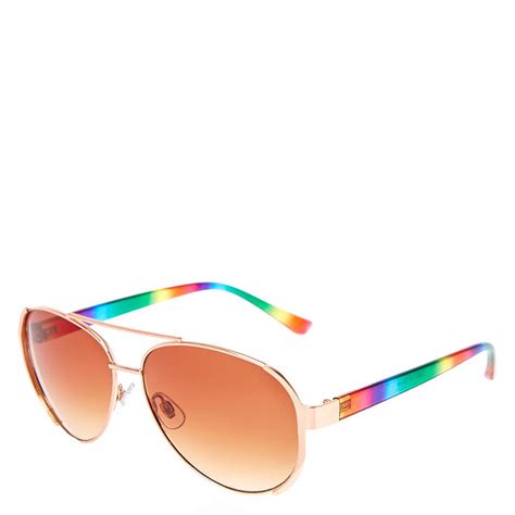 Rainbow Aviator Sunglasses Claire S Us