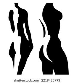 Stylized Vector Illustrations Beautiful Naked Female Stock Vector Royalty Free