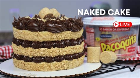 LIVE 21 NAKED CAKE DE PAÇOCA Como montar e decorar YouTube