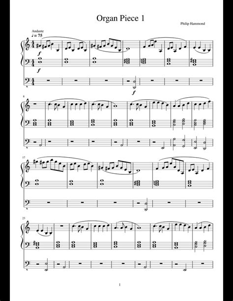 Organ Piece 1 Sheet Music For Organ Download Free In Pdf Or Midi