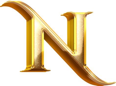 3D Gold Effect Letter N 21054625 PNG