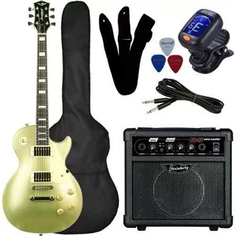 Guitarra Kit Strinberg Les Paul Clp79 Mgd Cubo Sg15 Kadu Som