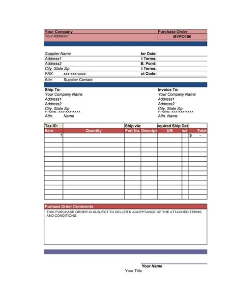 43 Free Purchase Order Templates In Word Excel Pdf