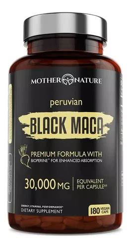 Suplemento em cápsulas Mother Nature Peruvian Black Maca maca negra